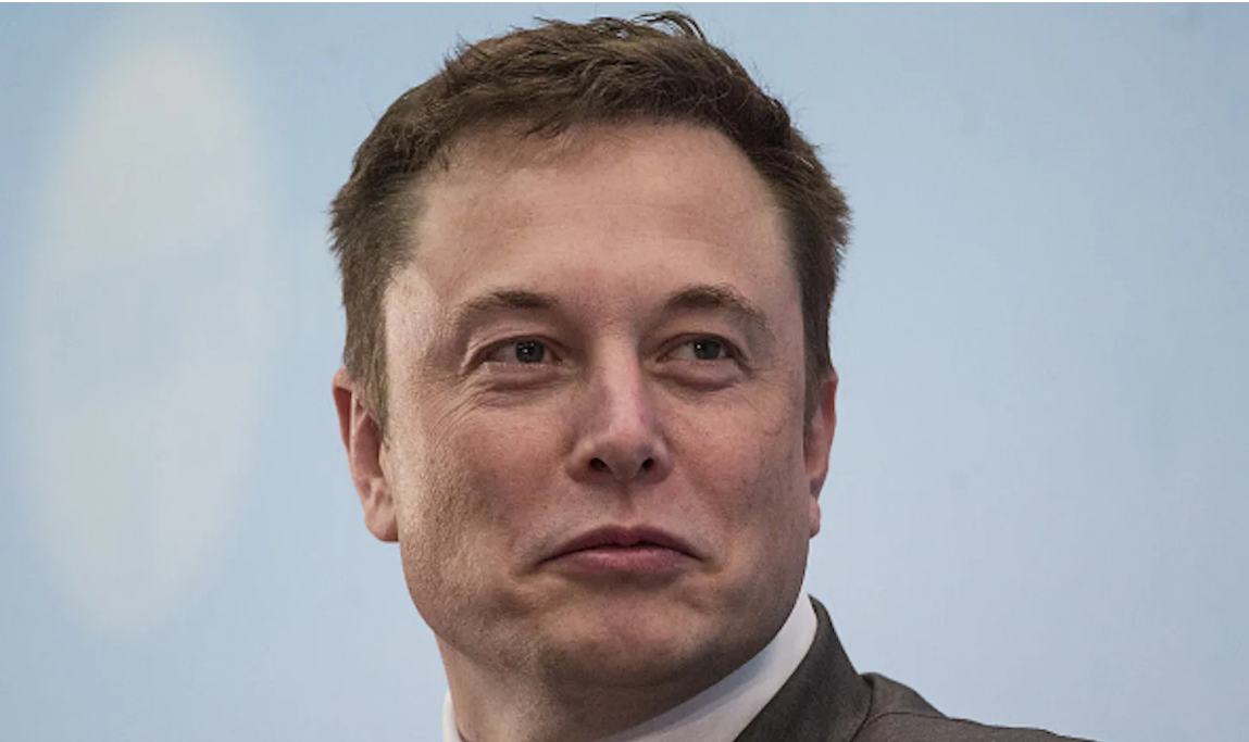 Elon Musk at a press event